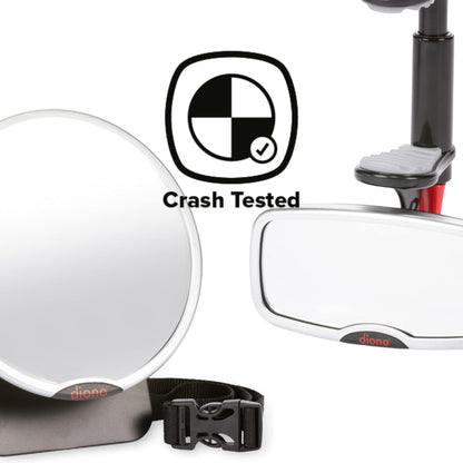 Baby Car Mirror 2 Pack, Includes Safety Car Seat Mirror for Rear Facing Infant & See Me Too Rear View Baby Mirror Both Fully Adjustable with Wide Crystal Clear View, Shatterproof, Crash Tested