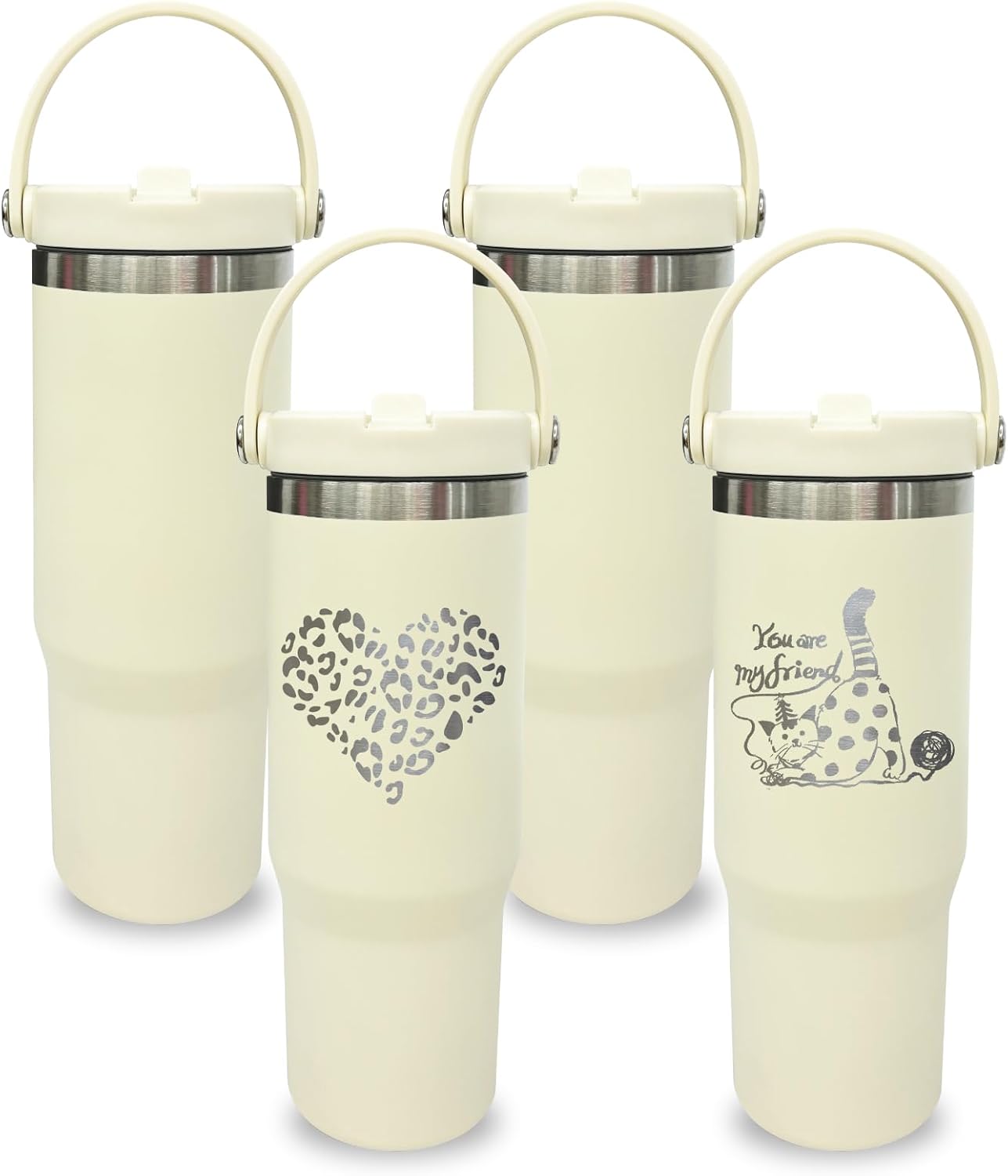 30 oz Tumbler with Top Handle, Water Bottle with Flip Straw, Black 1 pack | DIY Gift, Laser Engravable, Leak Proof, Food Grade Stainless Steel, BPA Free Lid, Double Vacuum Insulated, Powder Coated