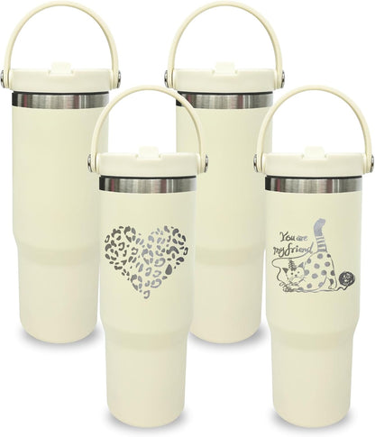 30 oz Tumbler with Top Handle, Water Bottle with Flip Straw, Black 1 pack | DIY Gift, Laser Engravable, Leak Proof, Food Grade Stainless Steel, BPA Free Lid, Double Vacuum Insulated, Powder Coated
