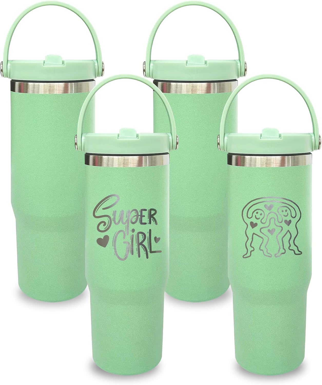 30 oz Tumbler with Top Handle, Water Bottle with Flip Straw, Black 1 pack | DIY Gift, Laser Engravable, Leak Proof, Food Grade Stainless Steel, BPA Free Lid, Double Vacuum Insulated, Powder Coated