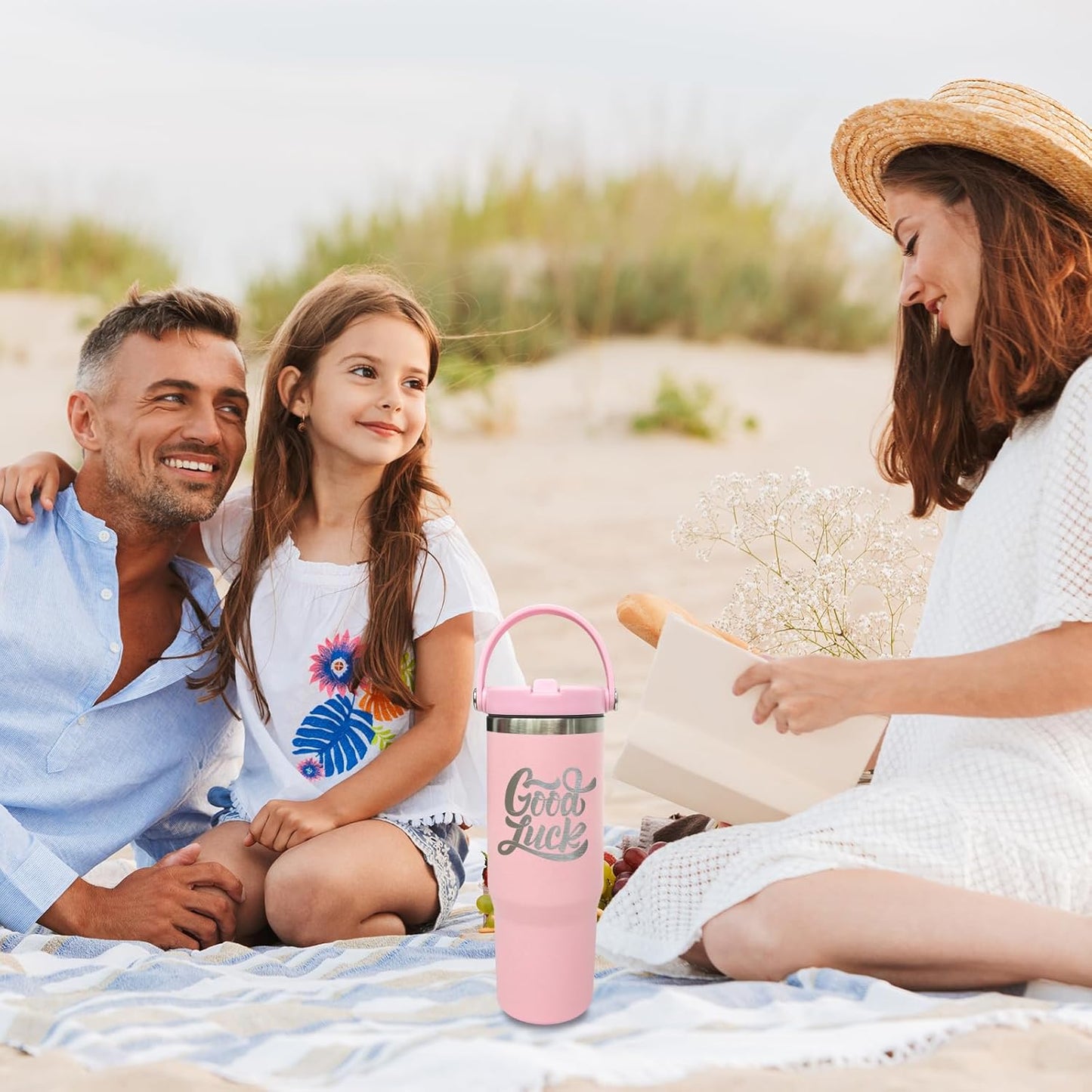 30 oz Tumbler with Top Handle, Water Bottle with Flip Straw, Black 1 pack | DIY Gift, Laser Engravable, Leak Proof, Food Grade Stainless Steel, BPA Free Lid, Double Vacuum Insulated, Powder Coated