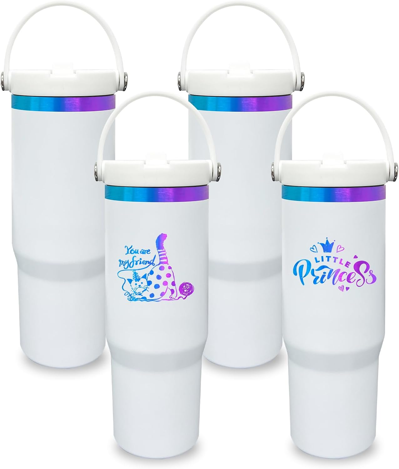 30 oz Tumbler with Top Handle, Water Bottle with Flip Straw, Black 1 pack | DIY Gift, Laser Engravable, Leak Proof, Food Grade Stainless Steel, BPA Free Lid, Double Vacuum Insulated, Powder Coated