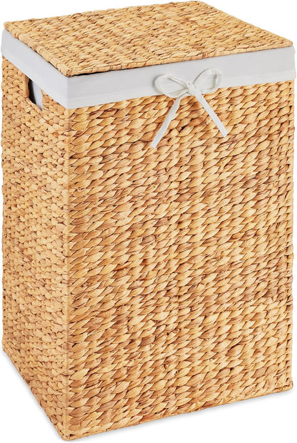 Large Laundry Hamper w/Lid, Handwoven Laundry Basket, w/Removable Liner & Built-in Handles for Bathroom, Bedroom & Laundry Room, 26 Gal - Natural