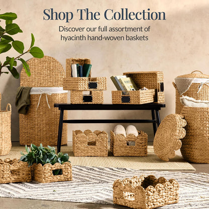Large Laundry Hamper w/Lid, Handwoven Laundry Basket, w/Removable Liner & Built-in Handles for Bathroom, Bedroom & Laundry Room, 26 Gal - Natural