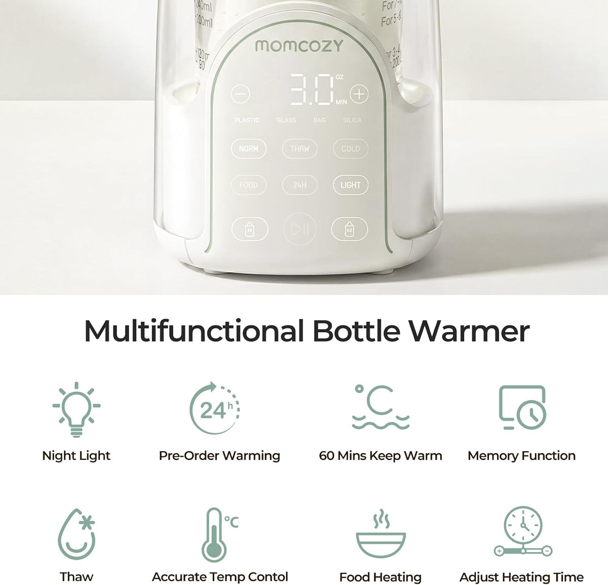NightPro Bottle Warmer for Baby Breast Milk with Night Light