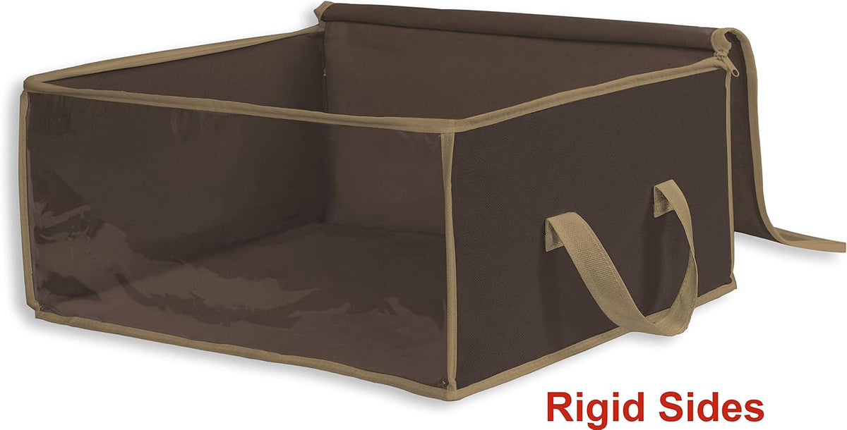 3 Pack Foldable Clothing Storage Box with Clear Window