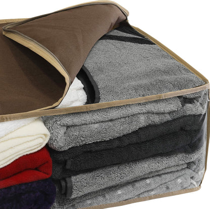 3 Pack Foldable Clothing Storage Box with Clear Window