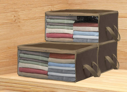 3 Pack Foldable Clothing Storage Box with Clear Window
