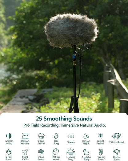 Pocket Mini Pro White Noise Sound Machine for Travel, 25 Sounds