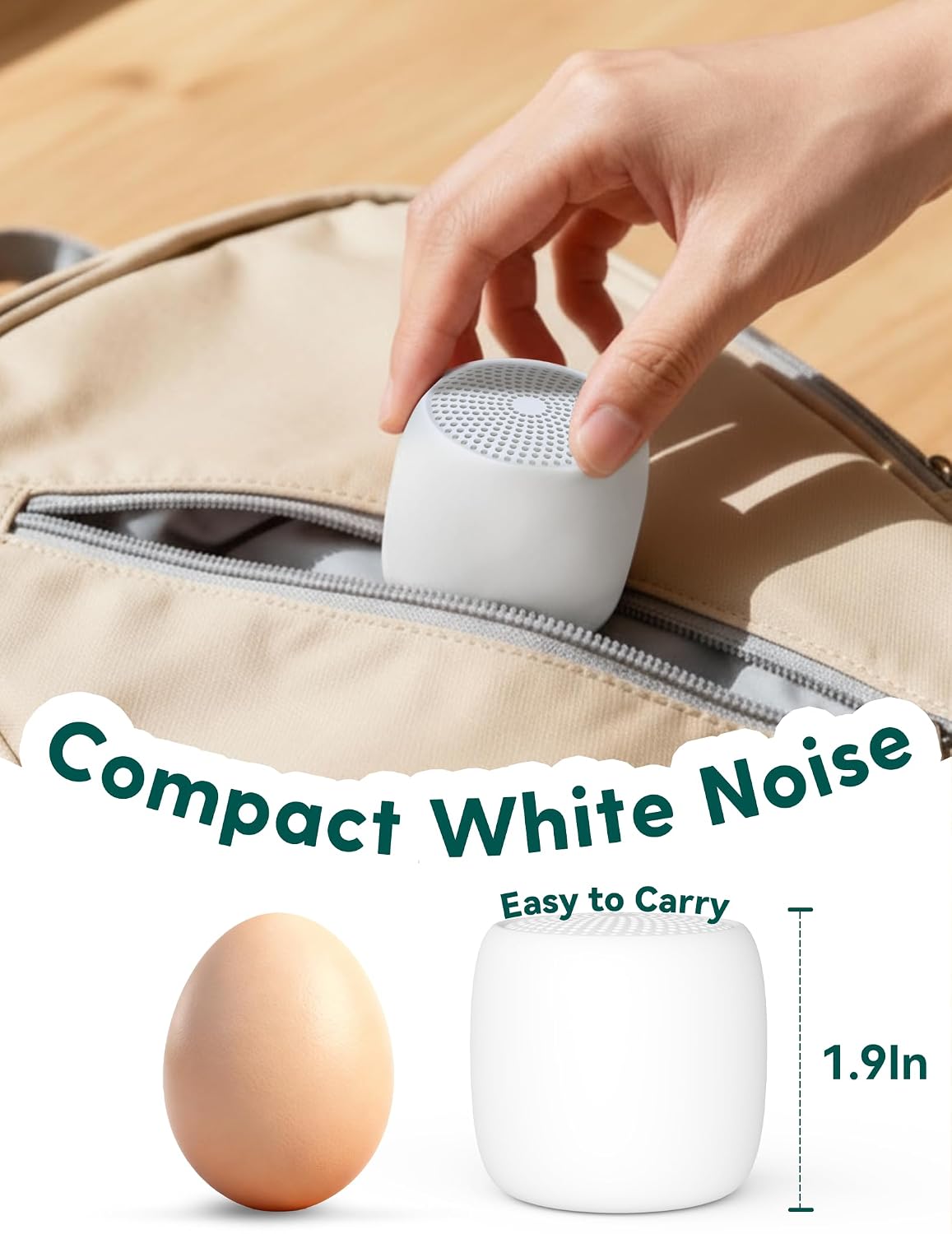 Pocket Mini Pro White Noise Sound Machine for Travel, 25 Sounds