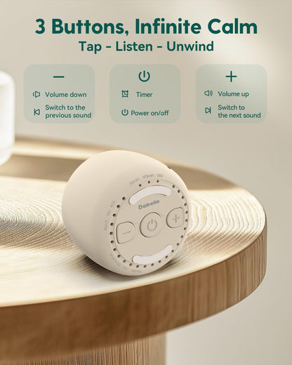 Pocket Mini Pro White Noise Sound Machine for Travel, 25 Sounds