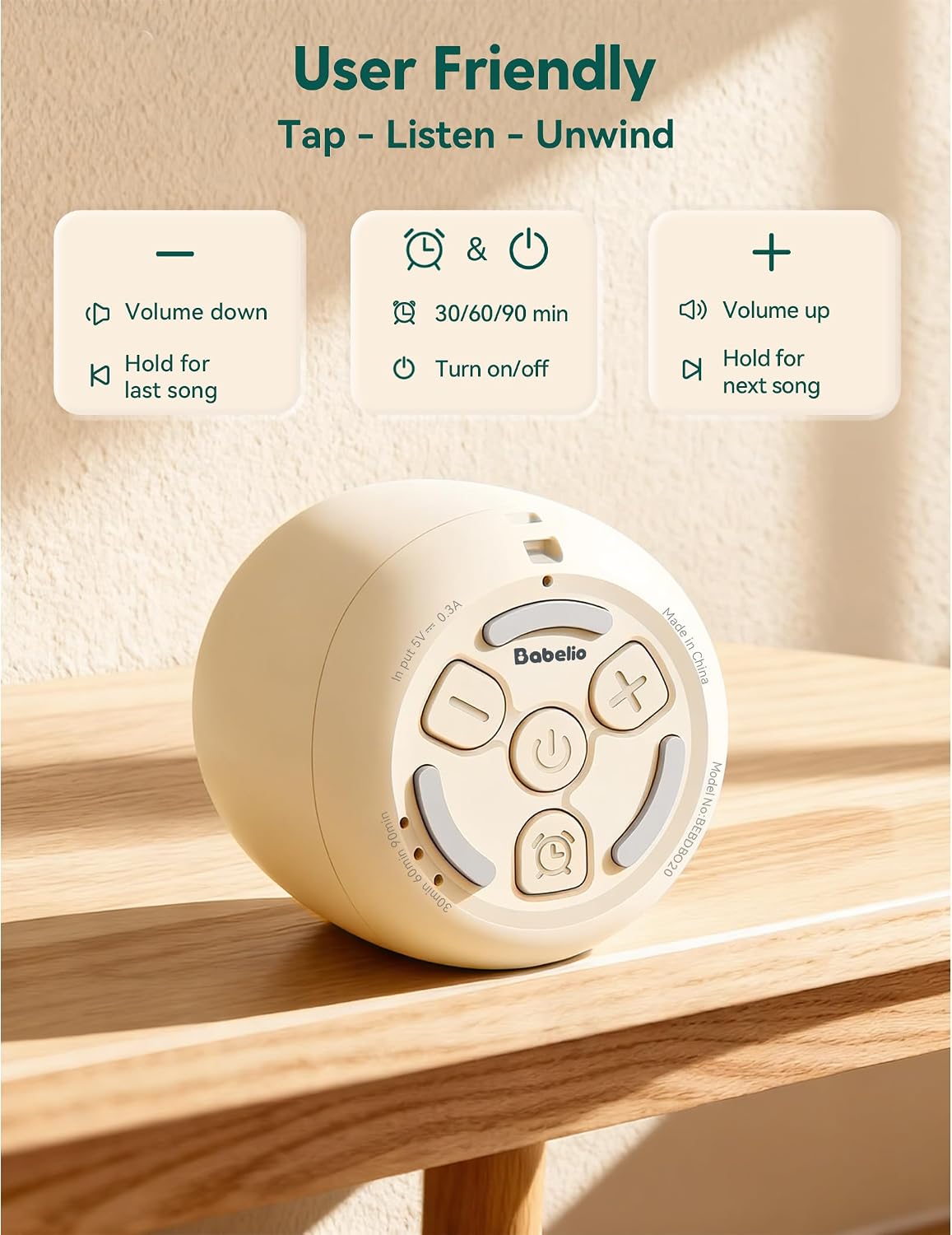 Pocket Mini Pro White Noise Sound Machine for Travel, 25 Sounds