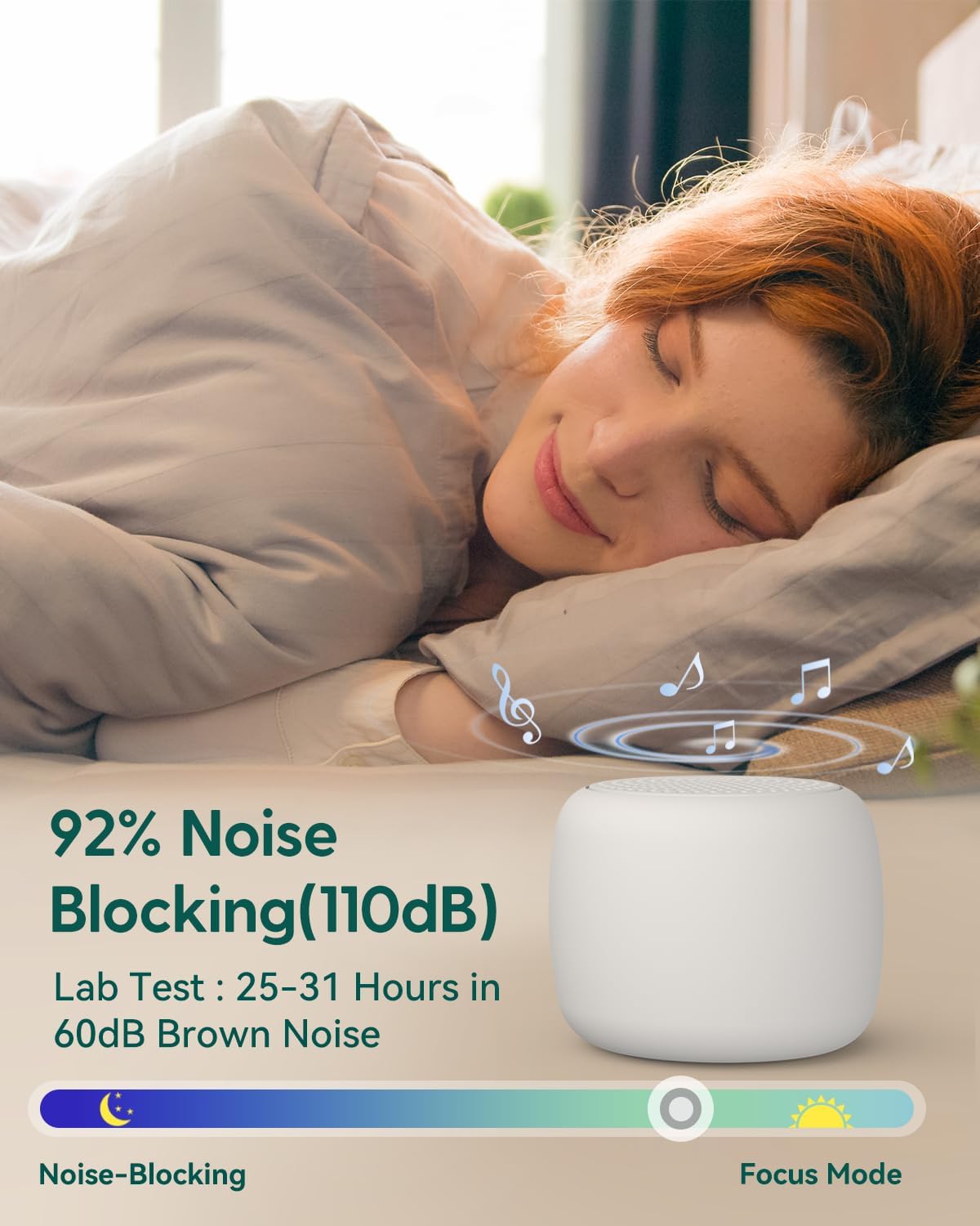 Pocket Mini Pro White Noise Sound Machine for Travel, 25 Sounds