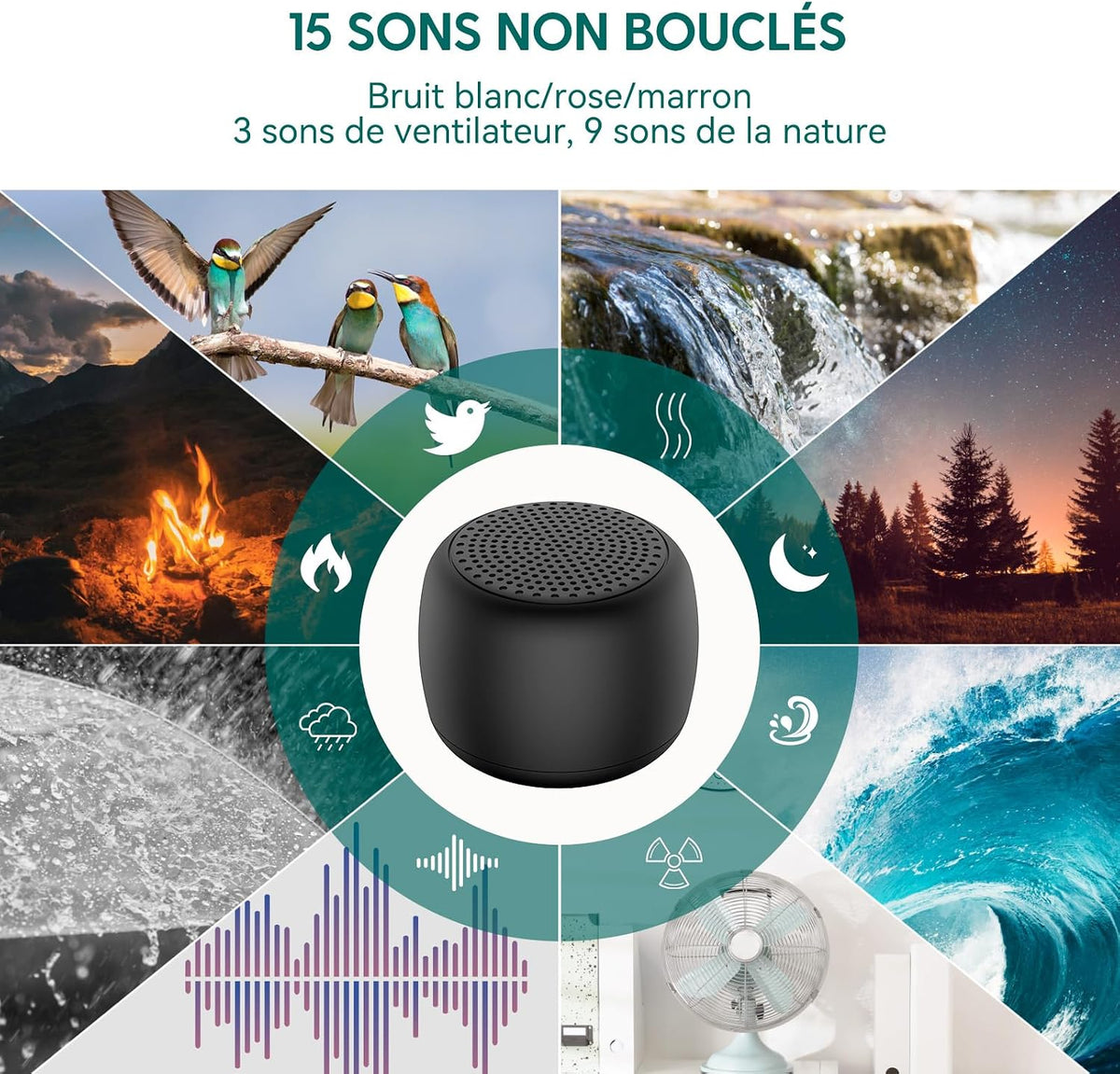 Pocket Mini Pro White Noise Sound Machine for Travel, 25 Sounds