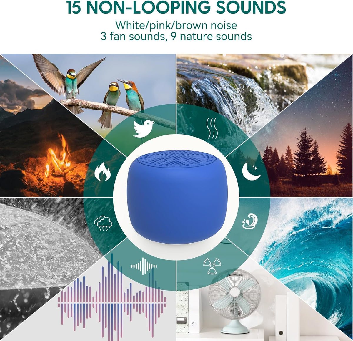 Pocket Mini Pro White Noise Sound Machine for Travel, 25 Sounds
