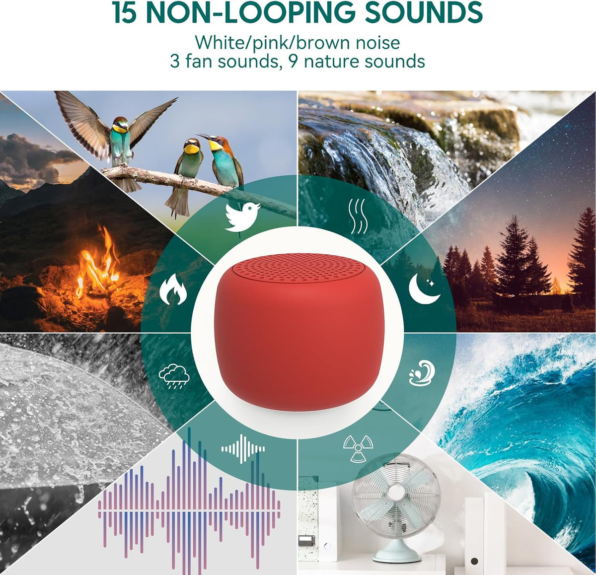 Pocket Mini Pro White Noise Sound Machine for Travel, 25 Sounds