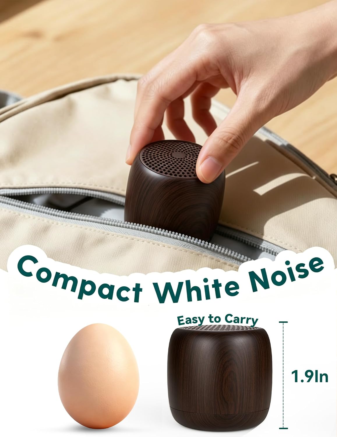 Pocket Mini Pro White Noise Sound Machine for Travel, 25 Sounds