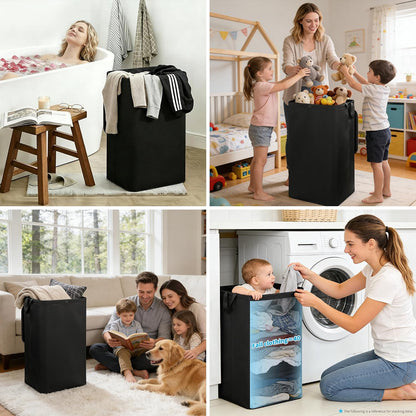 80L Large Laundry Hamper with Lid, Foldable Laundry Bag for Washing Machine with Removable Inner Bag, Dirty Hampers for Bedroom, Bathroom,Laundry Room, College (White)