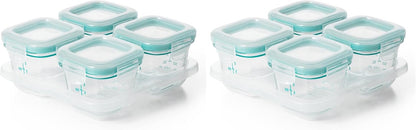 Glass Baby Blocks Food Storage Containers, Teal, 4 oz