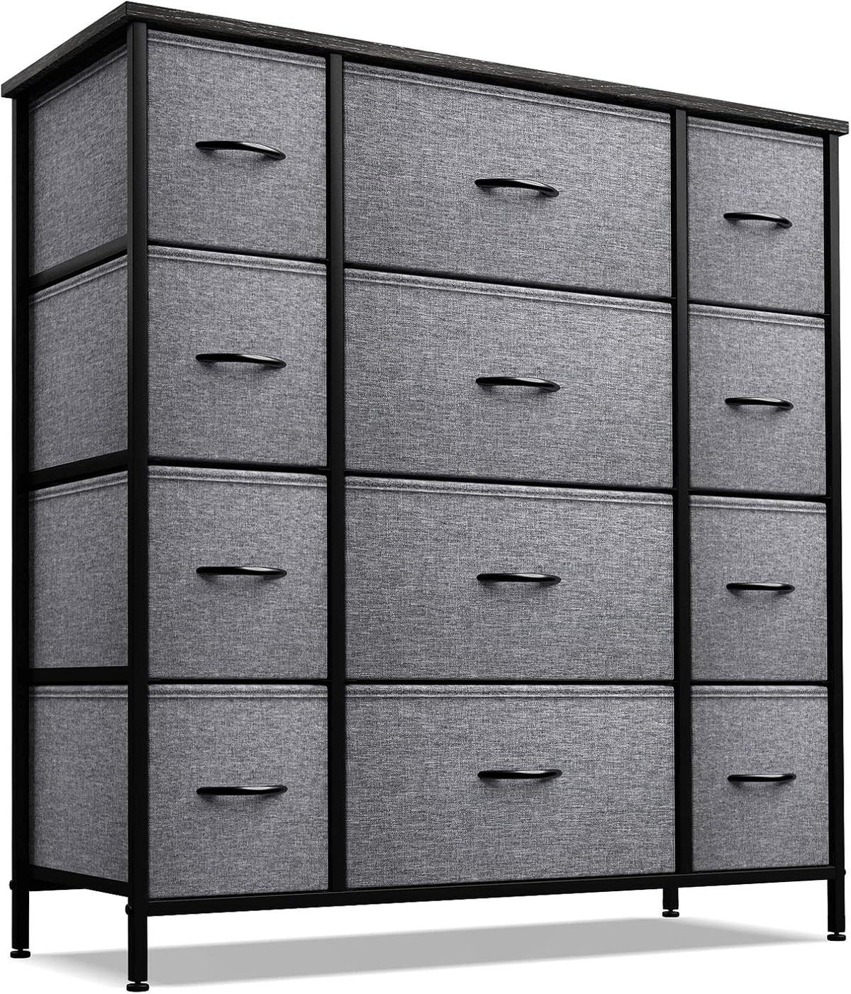 Dresser for Bedroom, Wood Top (6 Drawer, Gray Wood)