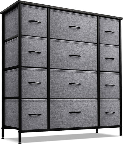 Dresser for Bedroom, Wood Top (6 Drawer, Gray Wood)