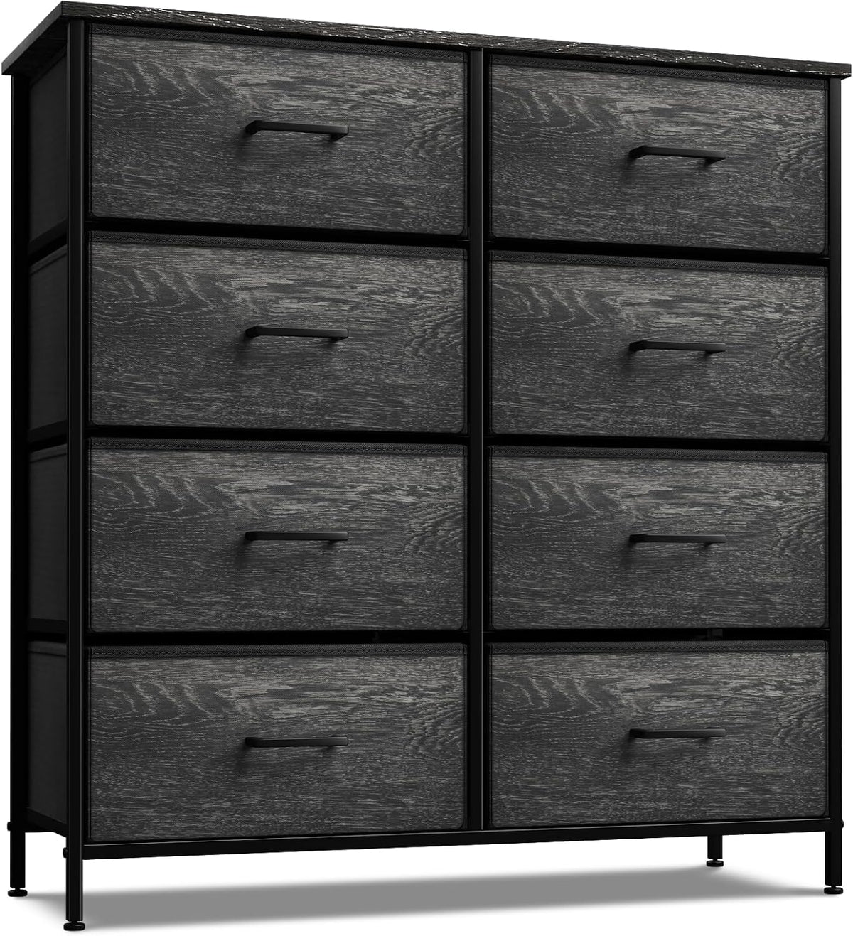 Dresser for Bedroom, Wood Top (6 Drawer, Gray Wood)