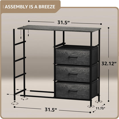 Dresser for Bedroom, Wood Top (6 Drawer, Gray Wood)