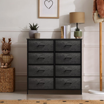 Dresser for Bedroom, Wood Top (6 Drawer, Gray Wood)