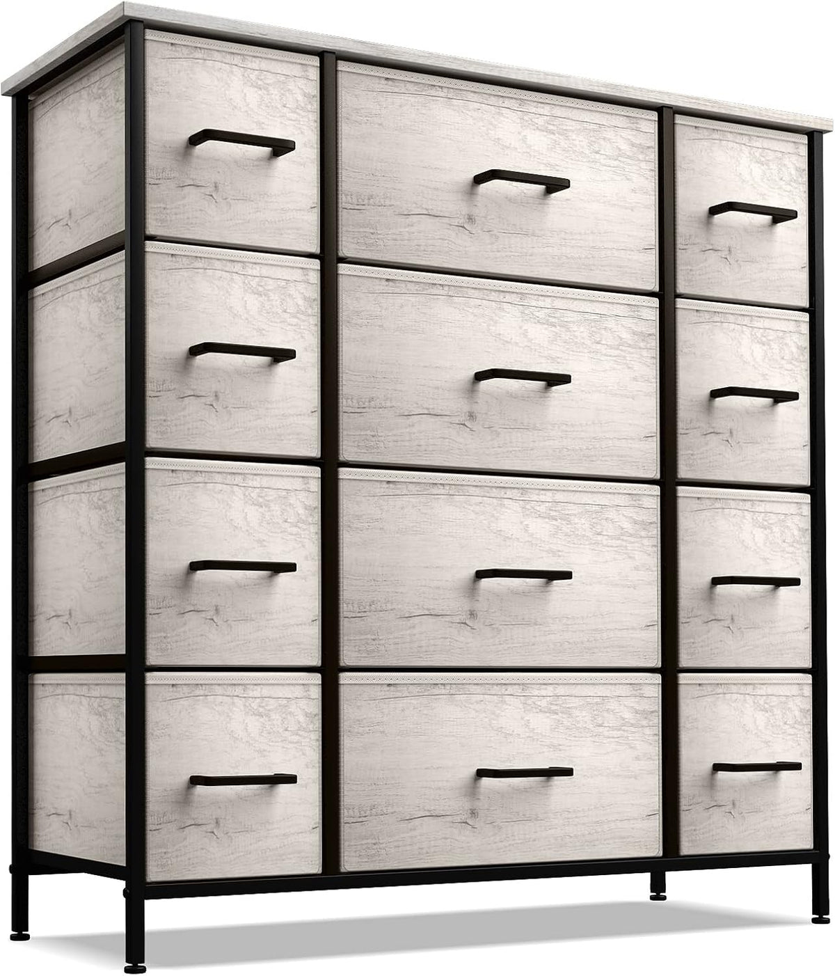 Dresser for Bedroom, Wood Top (6 Drawer, Gray Wood)