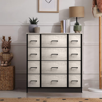 Dresser for Bedroom, Wood Top (6 Drawer, Gray Wood)