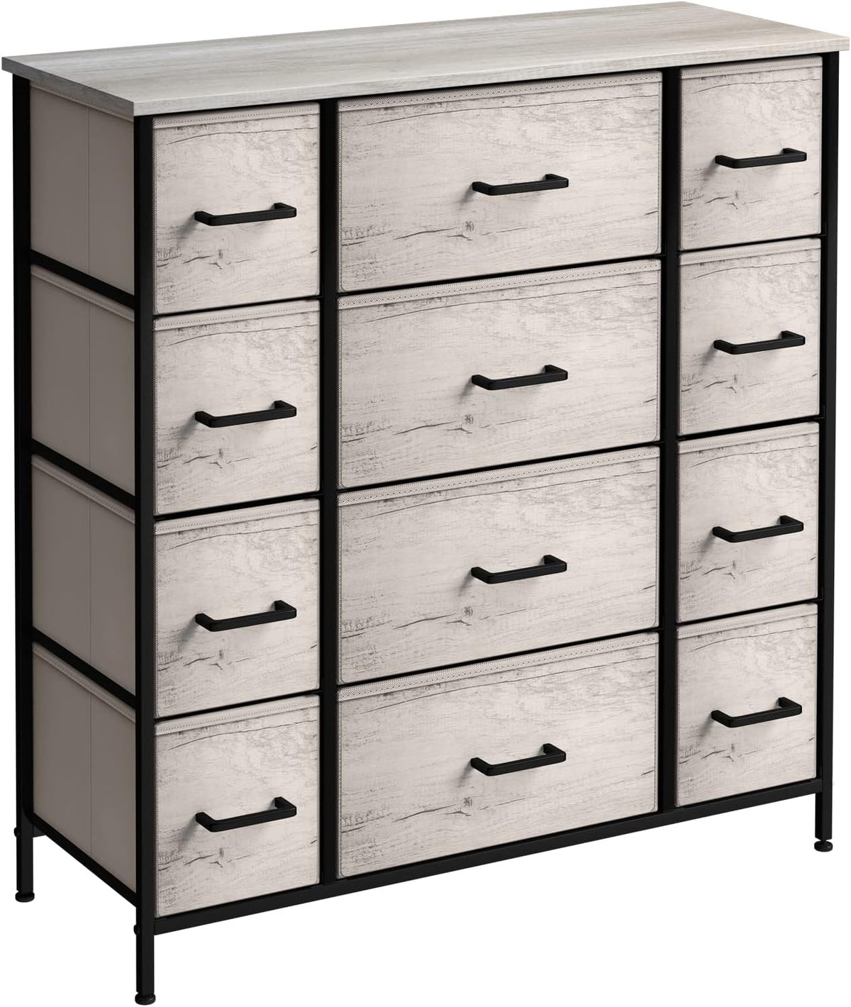 Dresser for Bedroom, Wood Top (6 Drawer, Gray Wood)