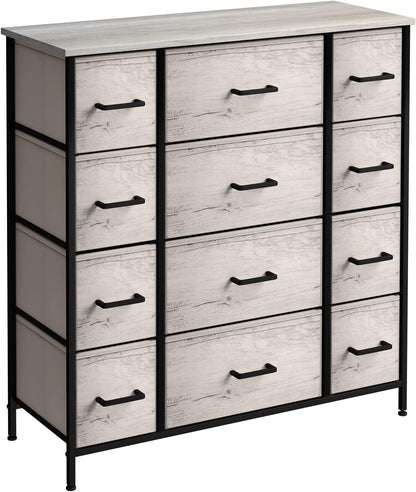 Dresser for Bedroom, Wood Top (6 Drawer, Gray Wood)