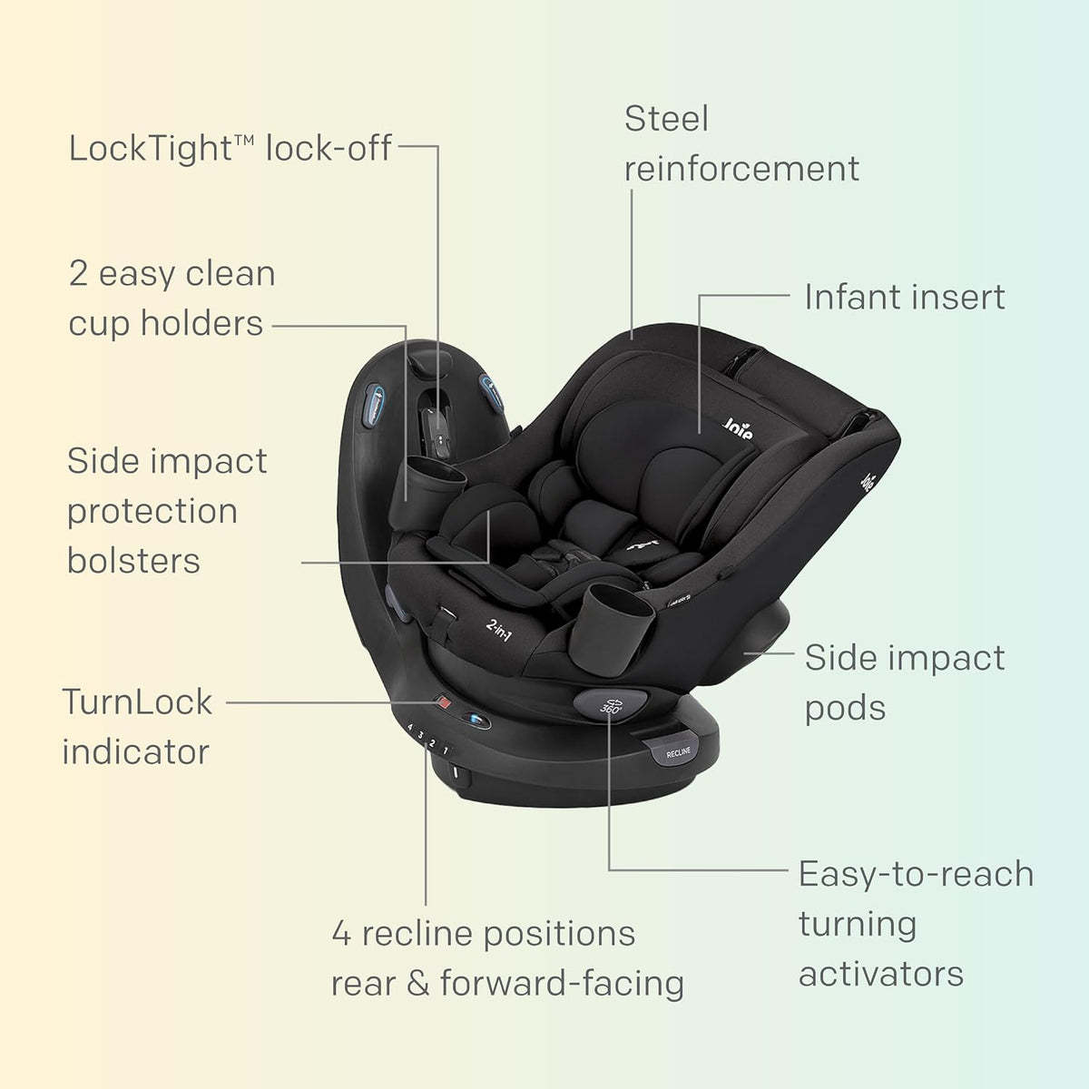 Baby Chili Spin SI 360 Rotating 2-in-1 Car Seat, Convertible