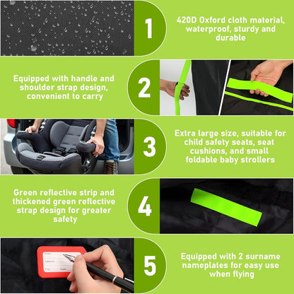 2Pcs Car Seat Bags For Airplane Travel