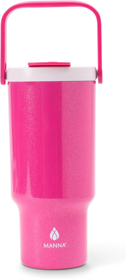 Tote Insulated Stainless Steel Tumbler with Dual Lid Function - 32 Oz - Gray Leather