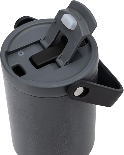 Tote Insulated Stainless Steel Tumbler with Dual Lid Function - 32 Oz - Gray Leather