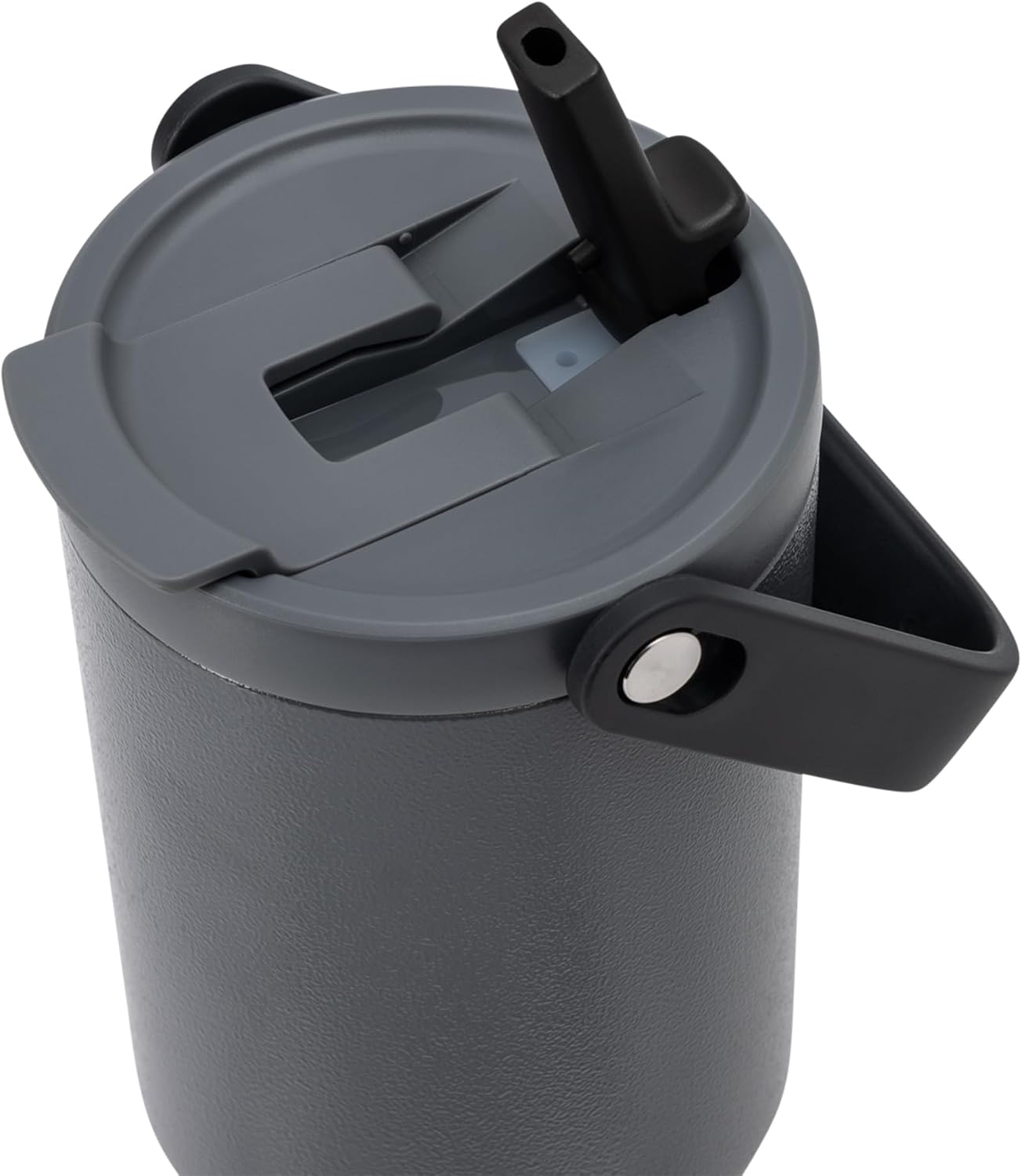 Tote Insulated Stainless Steel Tumbler with Dual Lid Function - 32 Oz - Gray Leather