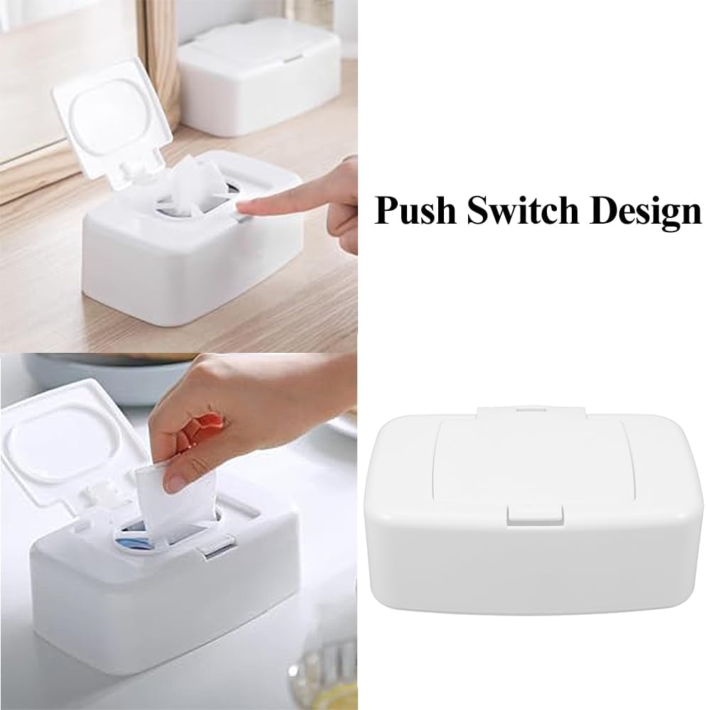 Wipes Dispenser Refillable Wipe Container One-Handed Baby Wipe Holder Non-Slip Base Portable Tissue Box for Nursery Bathroom Kitchen Travel 6.69 X 4.13 X 2.36 in