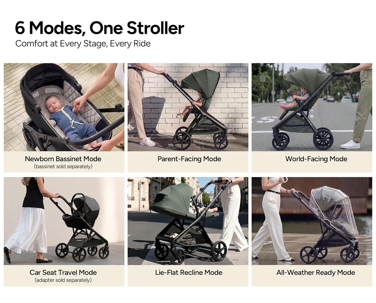 Vira All-Terrain Stroller Compact One-Hand Fold, Newborn to Toddler