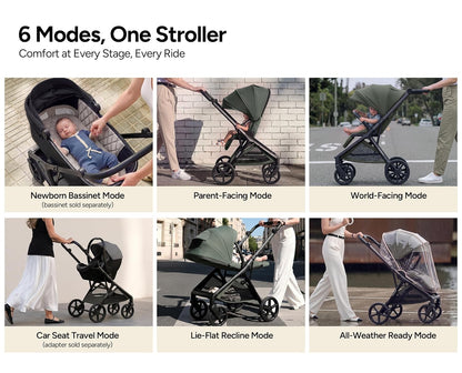 Vira All-Terrain Stroller Compact One-Hand Fold, Newborn to Toddler