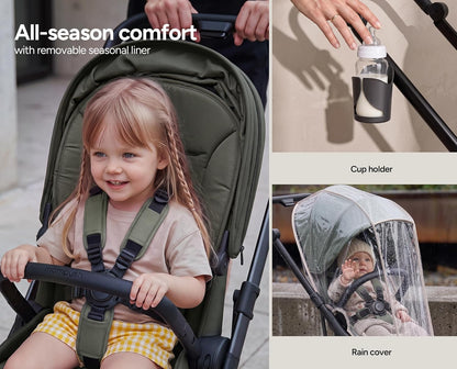 Vira All-Terrain Stroller Compact One-Hand Fold, Newborn to Toddler