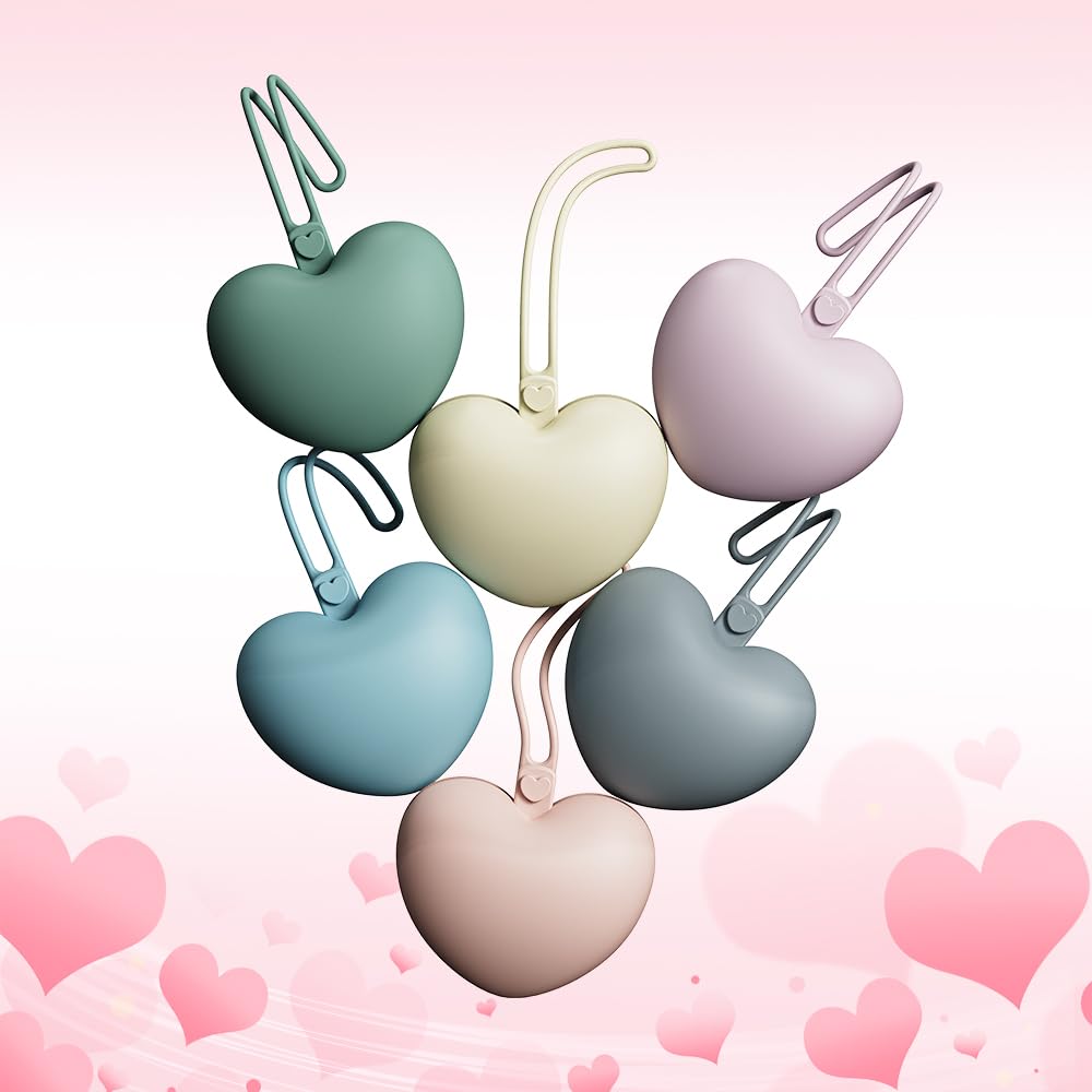 4PCS Pacifier Holder Case Set, 2pcs Silicone Portable Pacifier Pouch and 2pcs Transparent Pacifier Storage Container, Cute Heart Shape Pacifier Storage Case for Newborn Baby（Green&Khaki）
