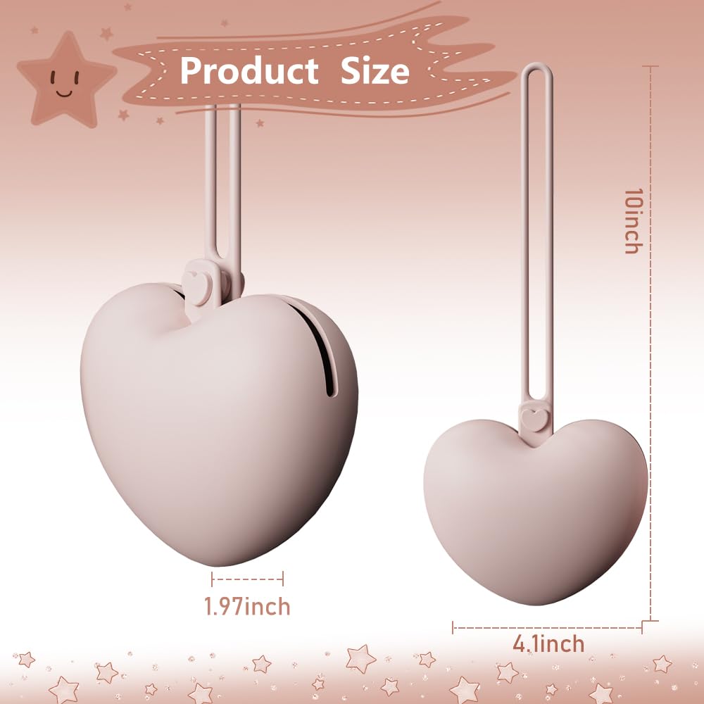 4PCS Pacifier Holder Case Set, 2pcs Silicone Portable Pacifier Pouch and 2pcs Transparent Pacifier Storage Container, Cute Heart Shape Pacifier Storage Case for Newborn Baby（Green&Khaki）