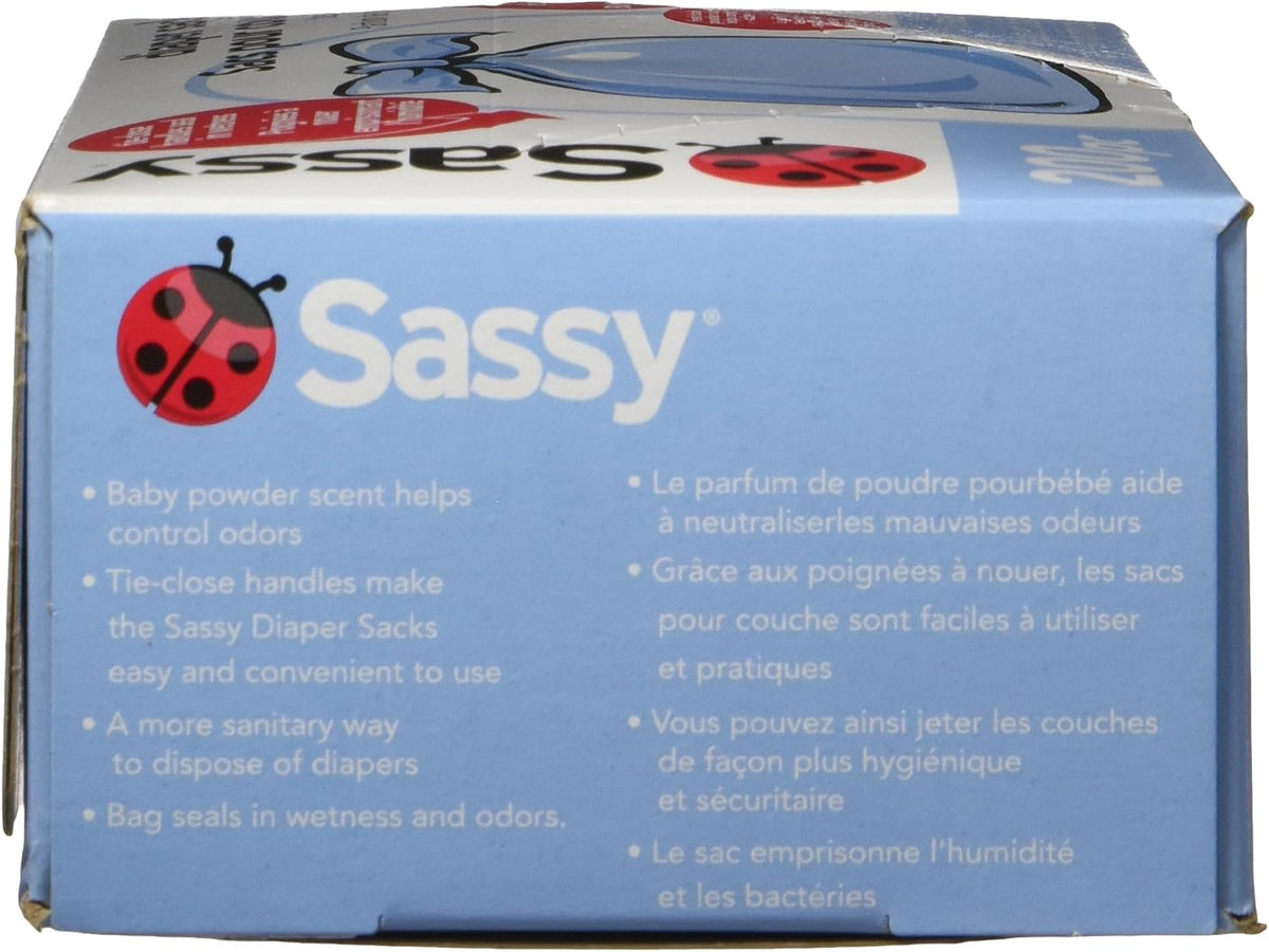 Disposable Diaper Sacks, Powder Scented, 4-25 Sacks per Roll, Easy-to-Tie, Diaper Disposal or Pet Waste Bags