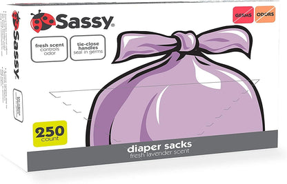 Disposable Diaper Sacks, Powder Scented, 4-25 Sacks per Roll, Easy-to-Tie, Diaper Disposal or Pet Waste Bags