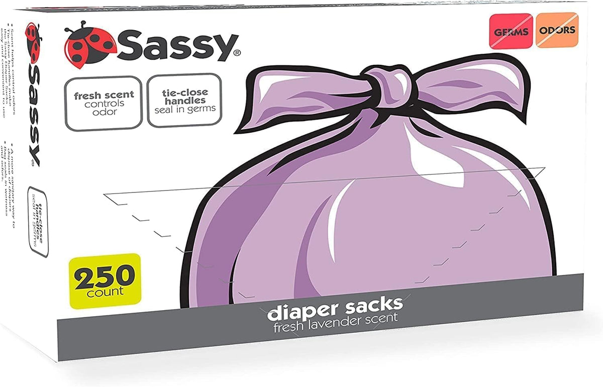 Disposable Diaper Sacks, Powder Scented, 4-25 Sacks per Roll, Easy-to-Tie, Diaper Disposal or Pet Waste Bags