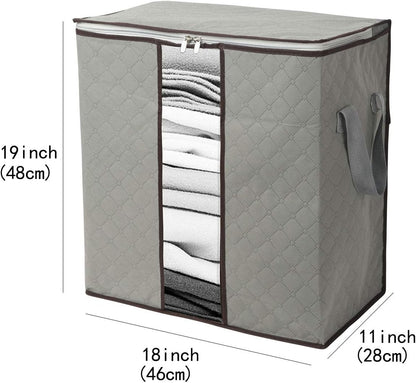 2 Pack Foldable Large Storage Bags for Comforter Quilt Blanket Clothes