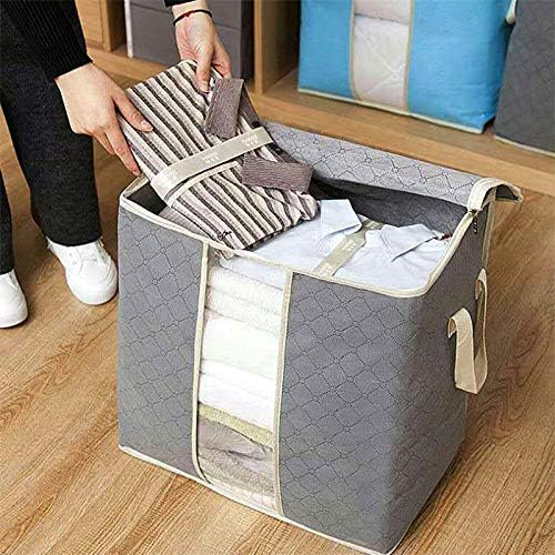 2 Pack Foldable Large Storage Bags for Comforter Quilt Blanket Clothes