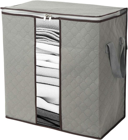 2 Pack Foldable Large Storage Bags for Comforter Quilt Blanket Clothes