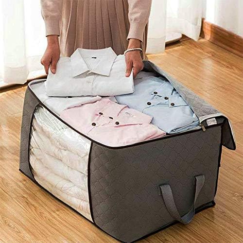 2 Pack Foldable Large Storage Bags for Comforter Quilt Blanket Clothes